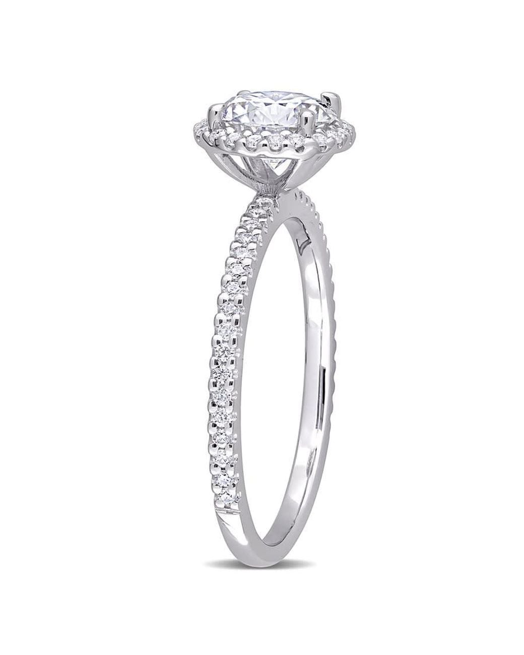 Amour Metallic 1 1/4 Ct Dew Created Moissanite Halo Ring for men