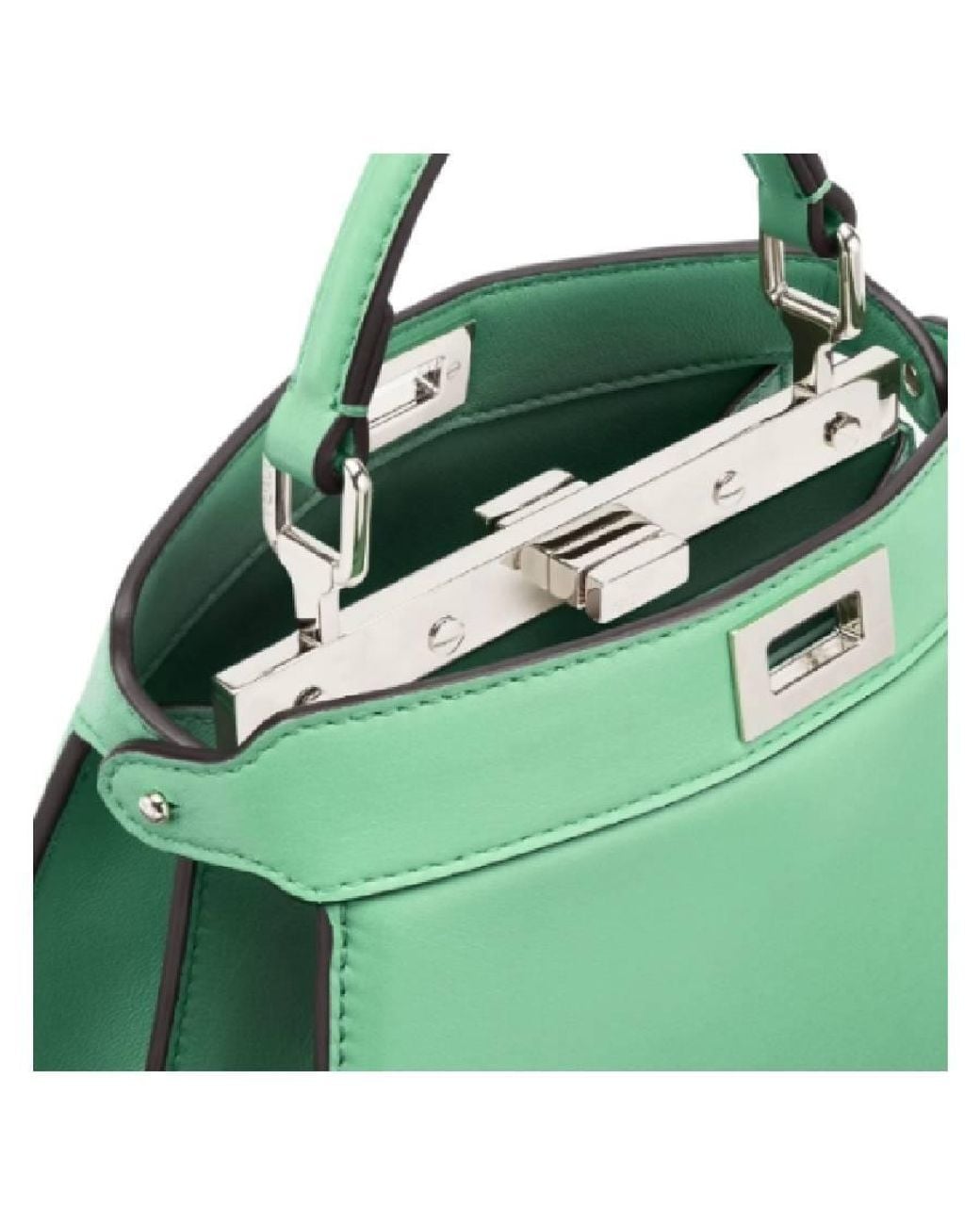 Fendi Green Iconic Peekaboo Iseeu Leather Bag for men
