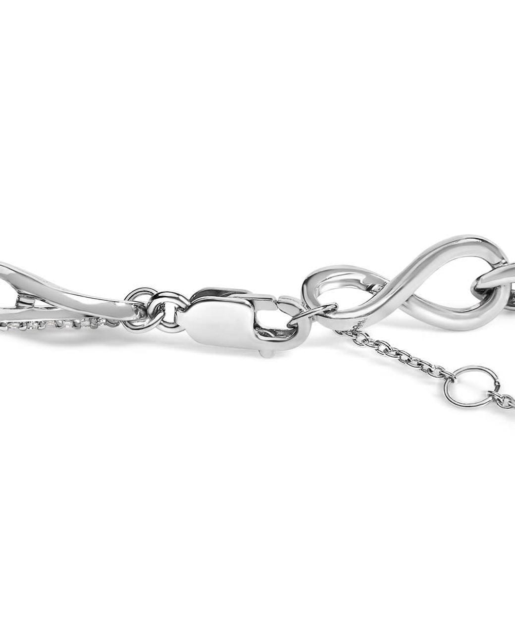 Haus of Brilliance Metallic 925 Sterling 1/2 Cttw Linked Infinity Anklet for men