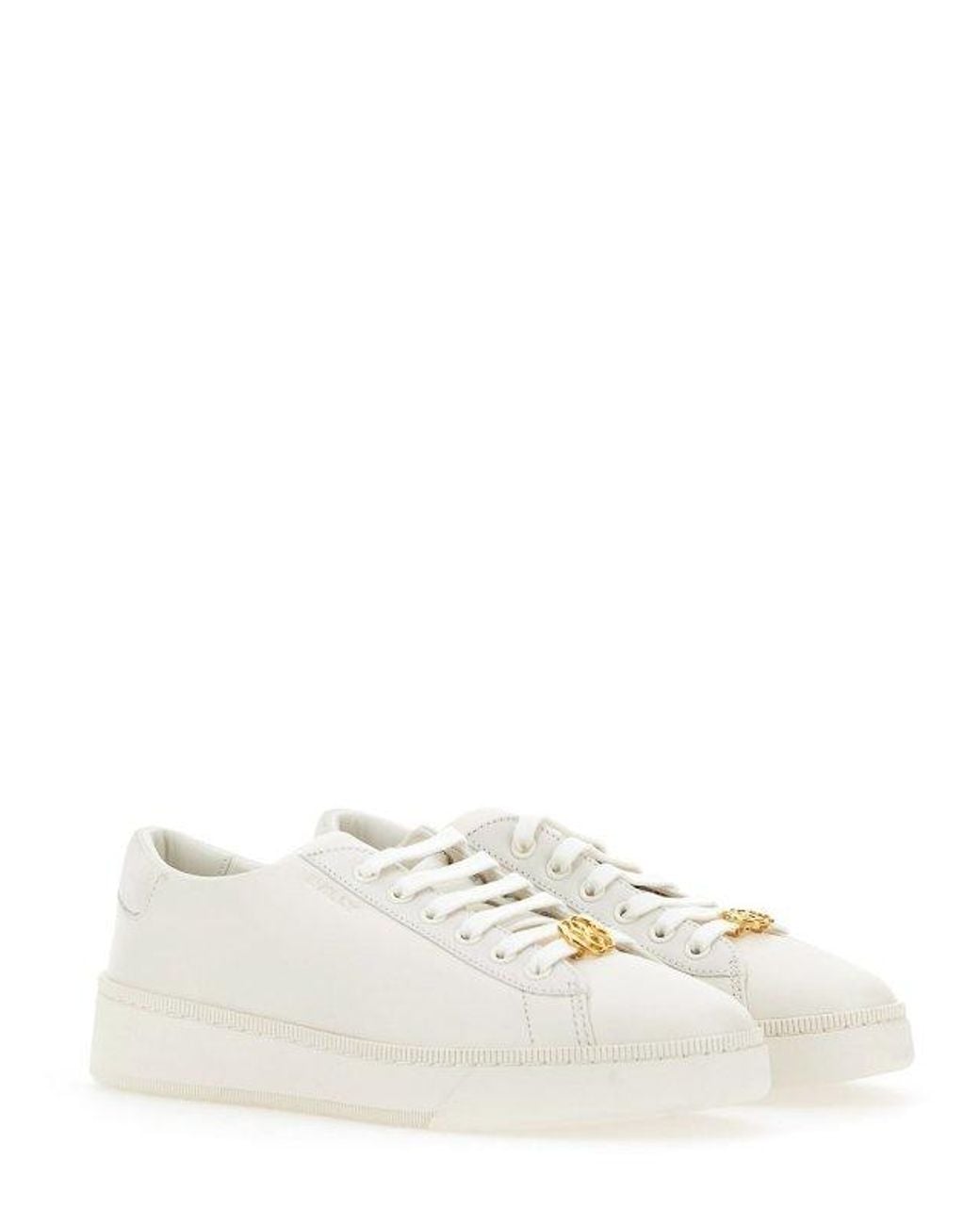 Bally White Raise Leather Low-Top Sneakers, Brand Size 35. Us