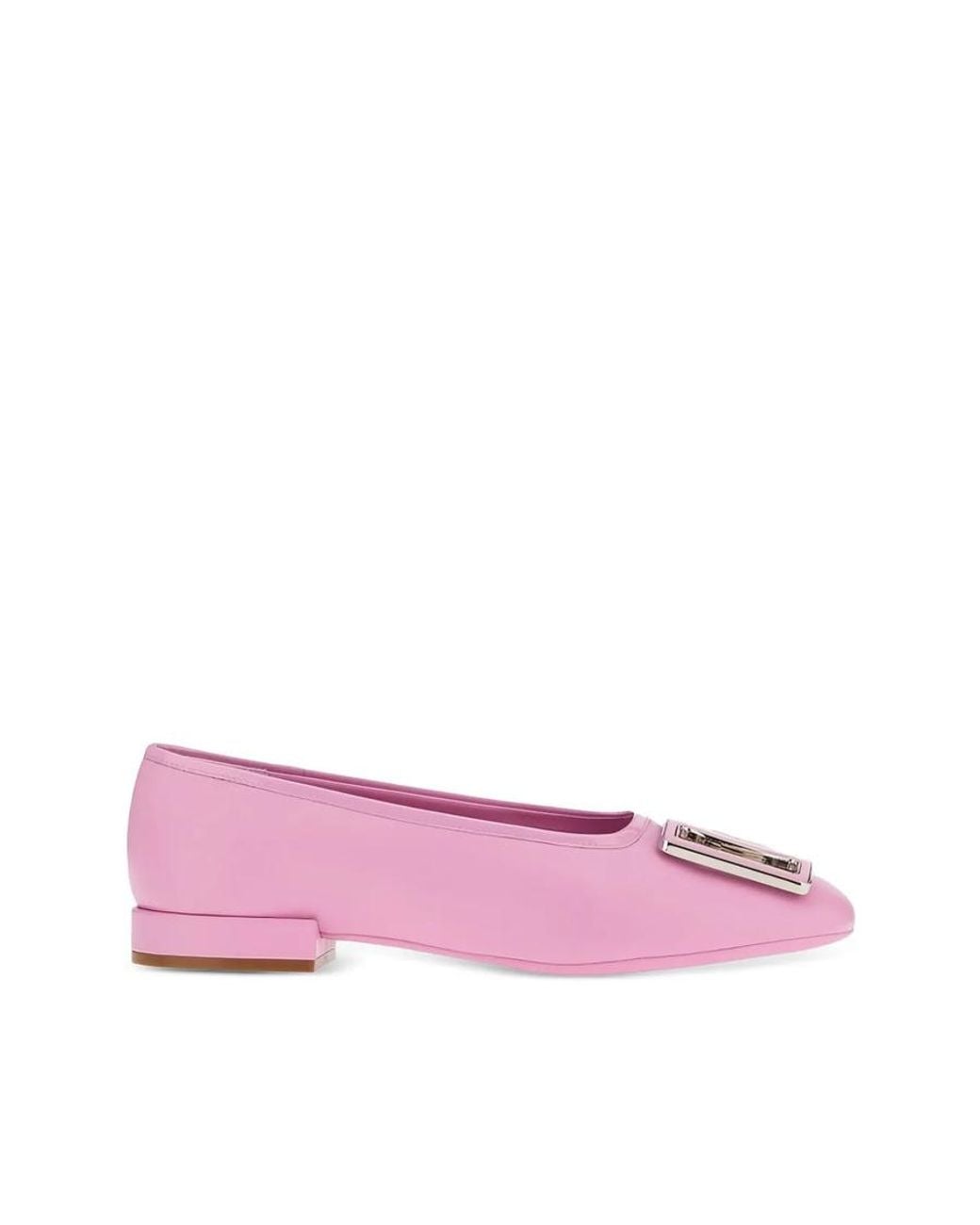 Ferragamo Pink Ladies Flats, Us