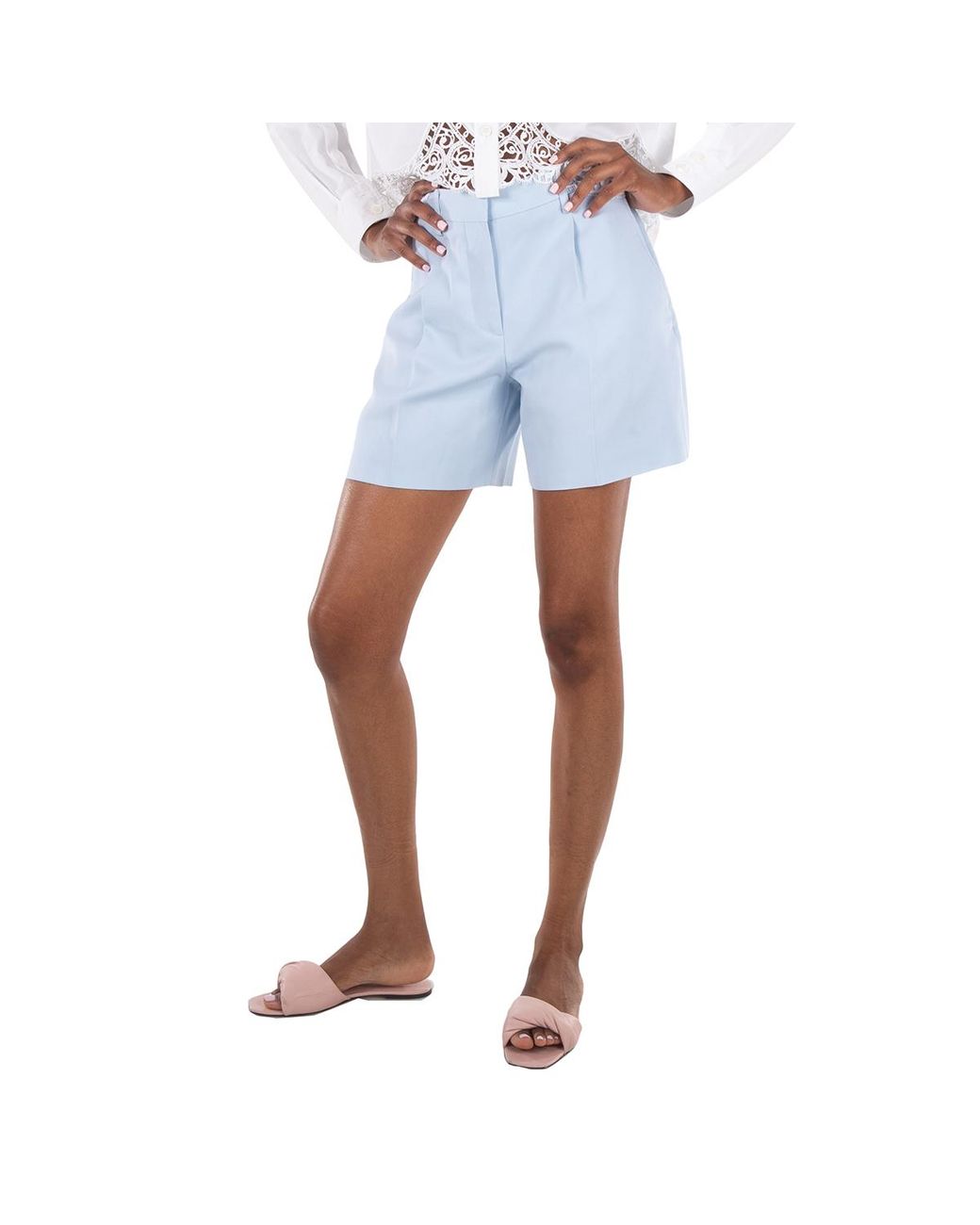 Burberry Blue Pale Lorie Tailored Shorts, Brand Size 2 (Us