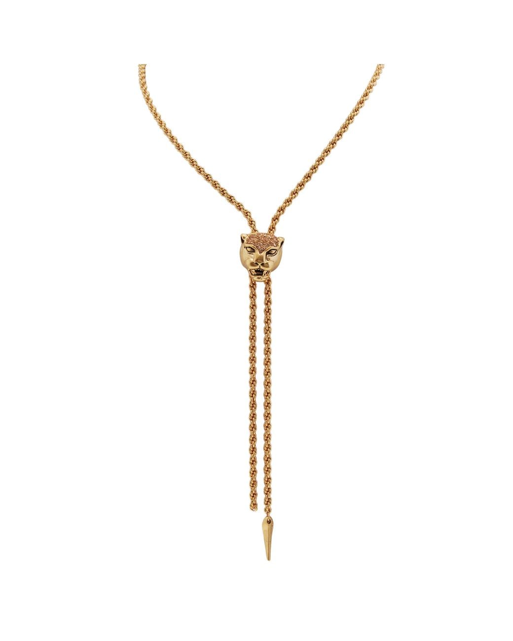 Roberto Cavalli Metallic Crystal-Embellished Panther Necklace for men