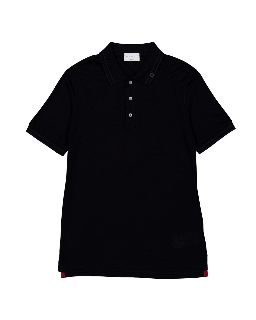 Ferragamo Black Basic Cotton Polo for men