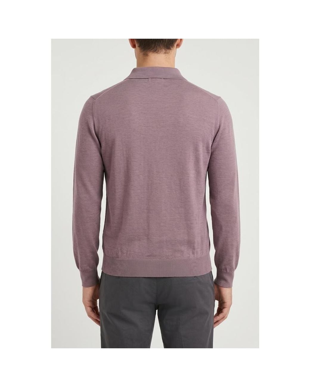 Brunello Cucinelli Purple Mauve Wool Silk Knit Sweater, Brand Size 48 (Us for men