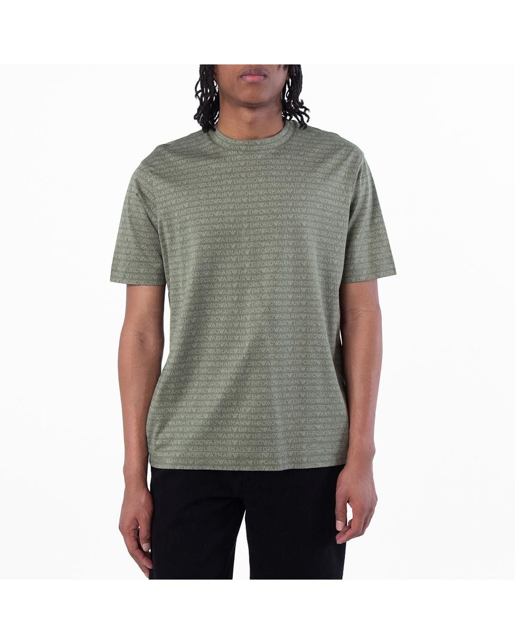 Emporio Armani Gray All-Over Jacquard Asv Jersey T-Shirt for men