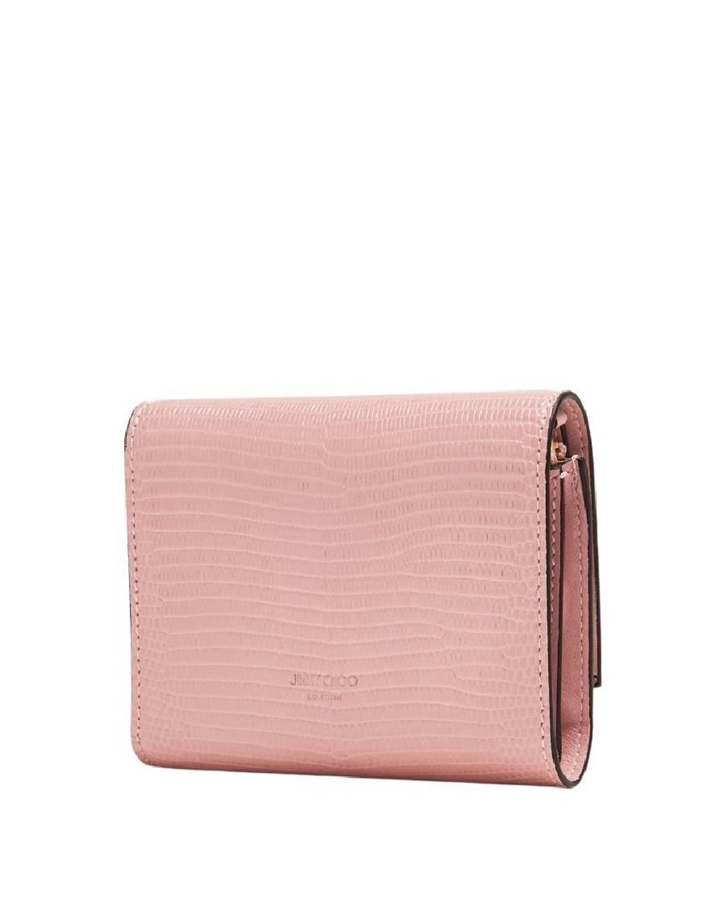 Jimmy Choo Pink Marinda Diamond-Chain Leather Wallet for men