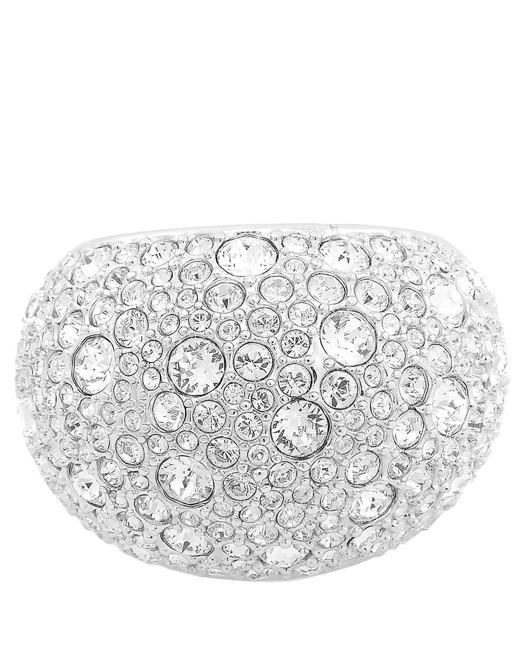 Swarovski Metallic Sublima Cocktail Ring, Moon, Rhodium Plated for men