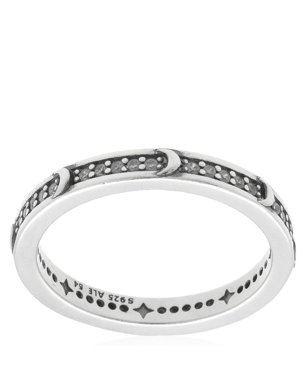 Pandora Metallic Ladies Sterling Sparkling Crescent Moon Ring for men