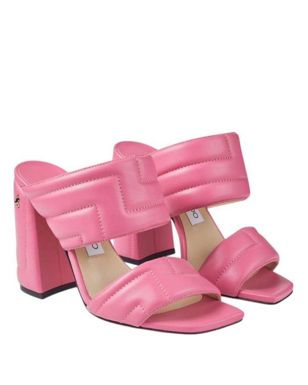 Jimmy Choo Pink Themis 100 Nappa Leather Sandals, Brand Size 35.5 Us