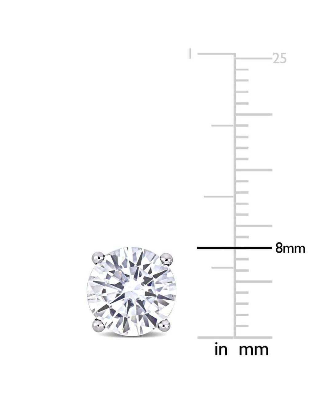 Amour Metallic 4 Ct Dew Created Moissanite Solitaire Stud Earrings for men