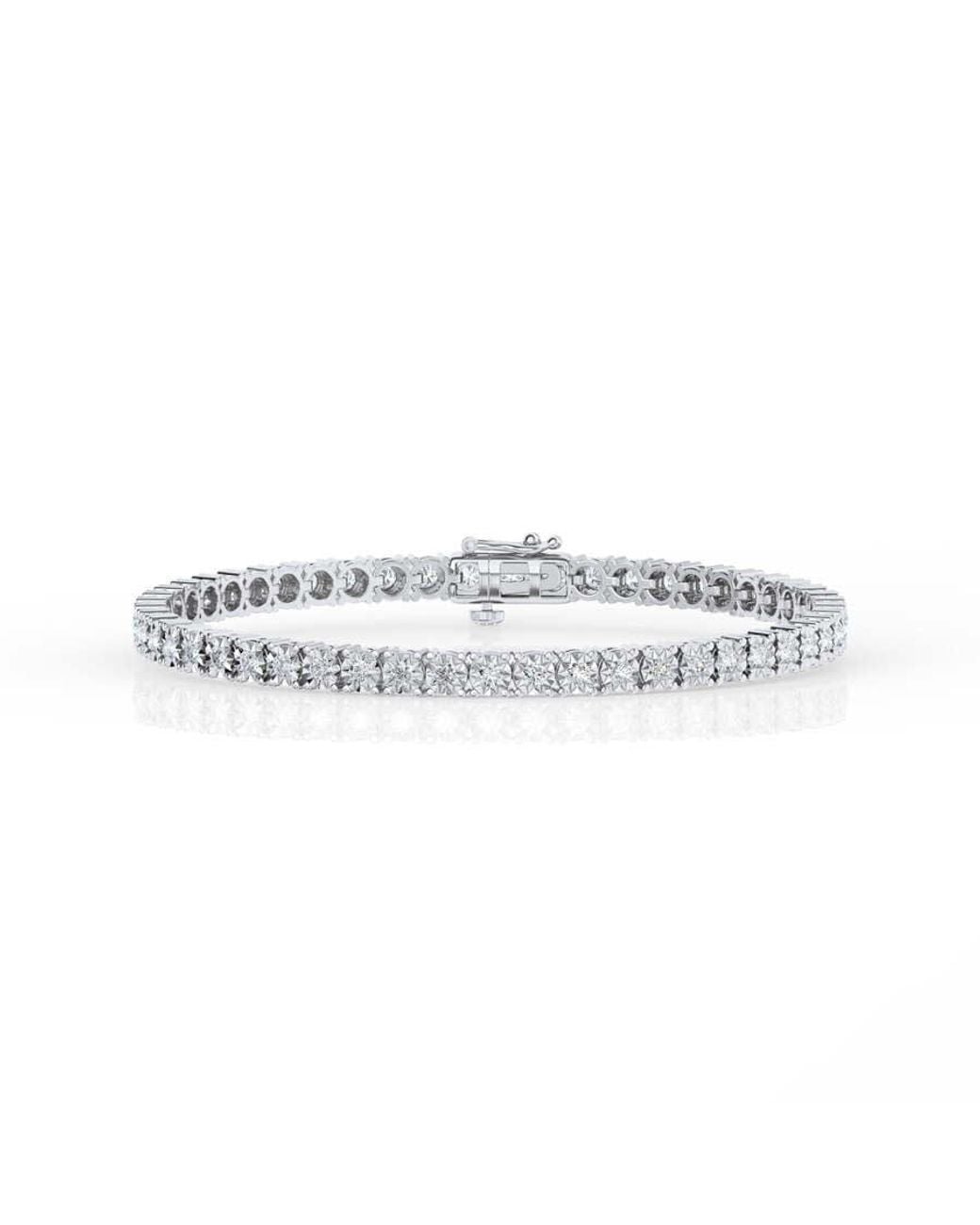 Brilliant Diamond White 2 Cttw Round Lab Grown Diamond Tennis Bracelet for men