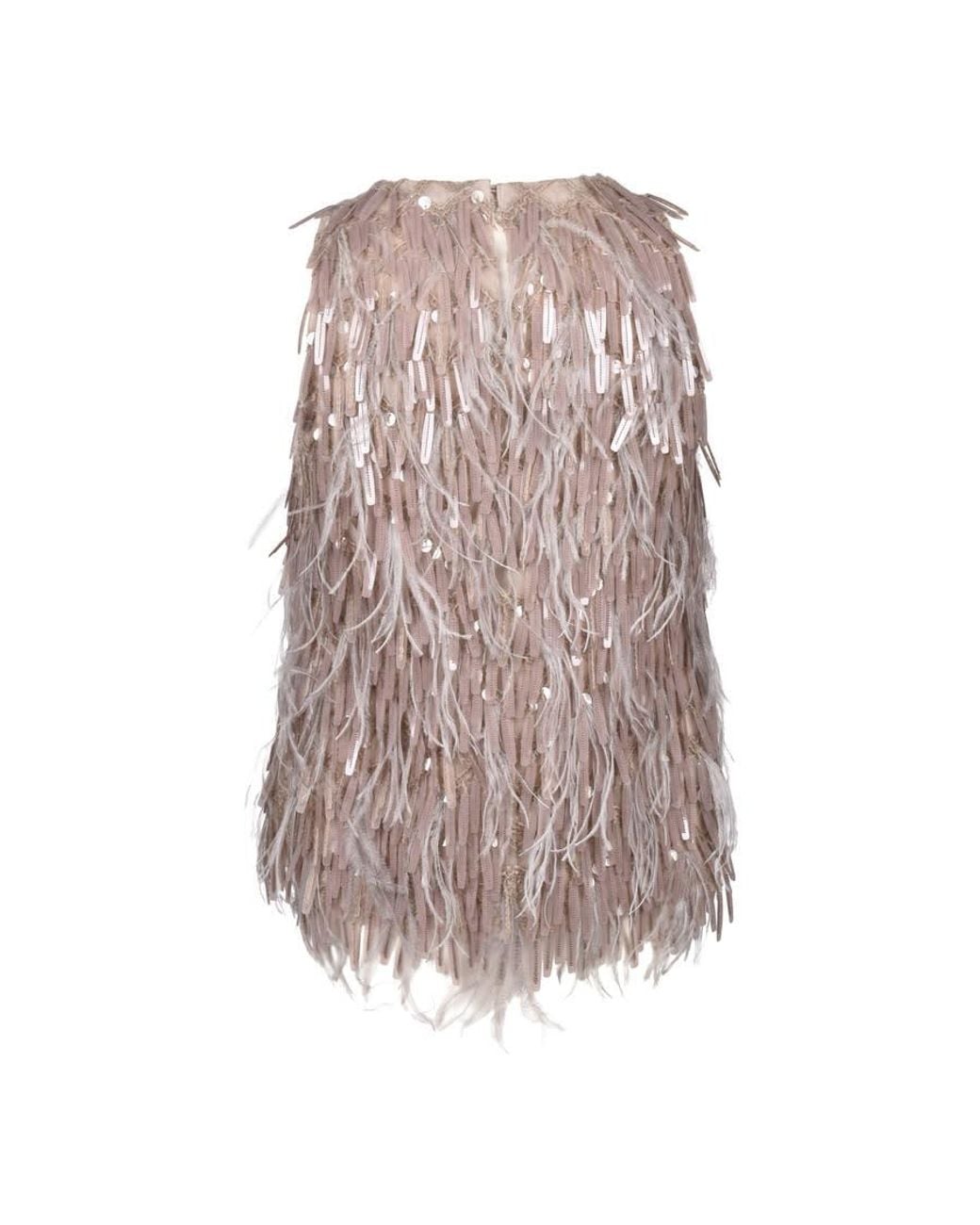 Brunello Cucinelli Multicolor Sand Silk Sleeveless Sequin Top for men