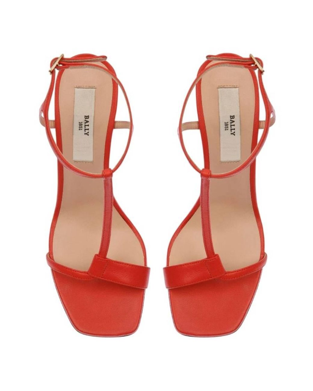 Bally Red Natalia Strappy Leather Sandals, Brand Size 37 Us