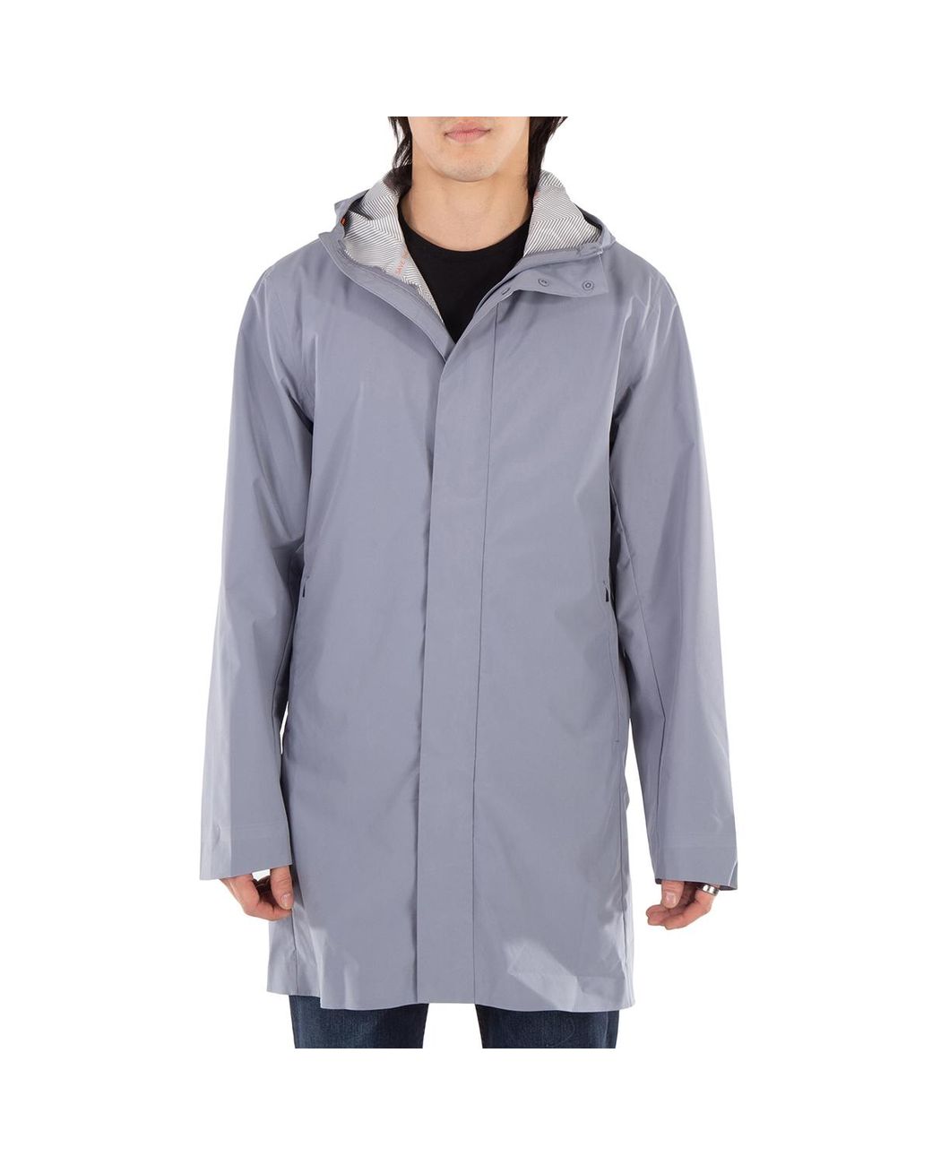 Save The Duck Blue Jas Dacey Logo-Patch Hooded Jacket for men