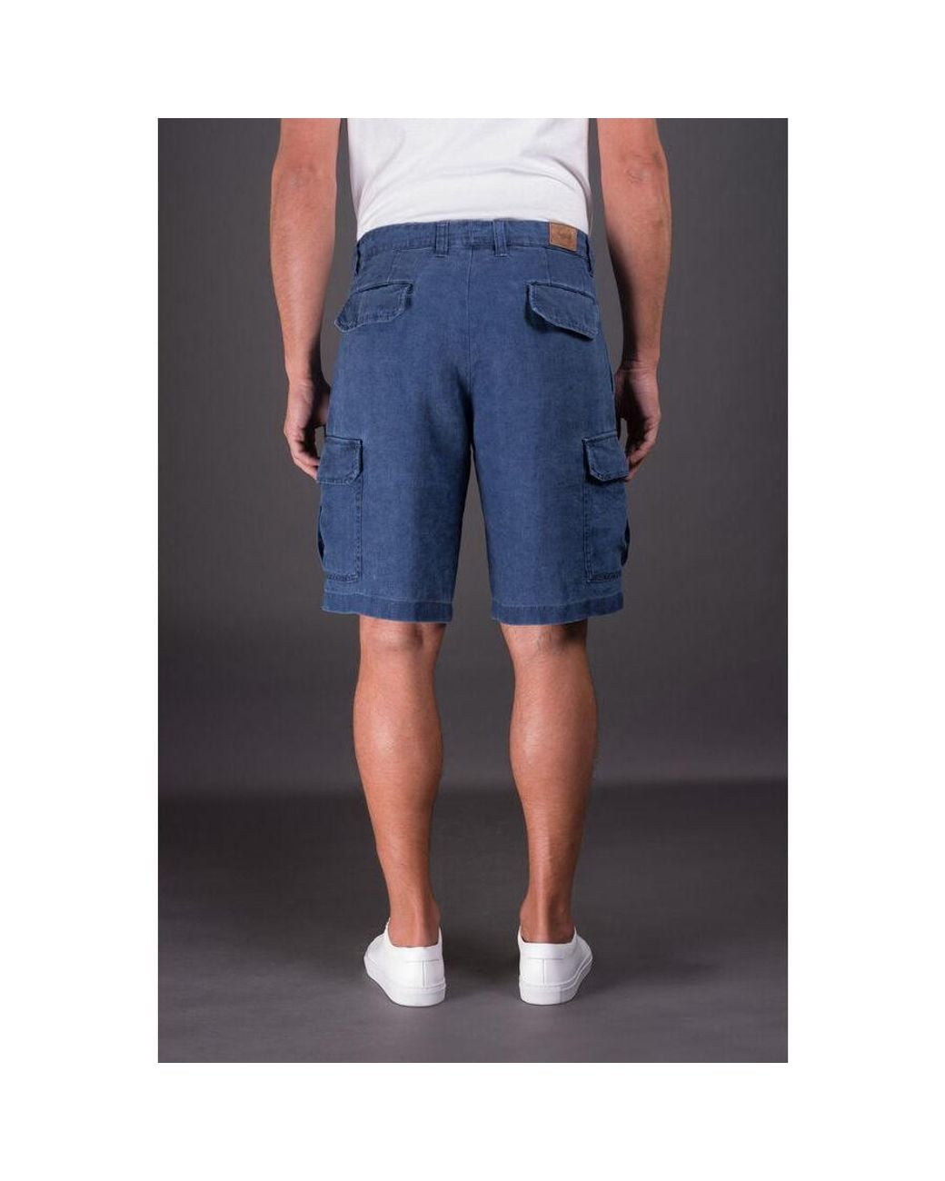 Moorer Blue Cargo Cotton Trousers for men