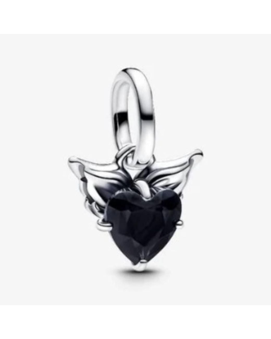 Pandora Black Ladies Winged Heart Mini Dangle Charm for men