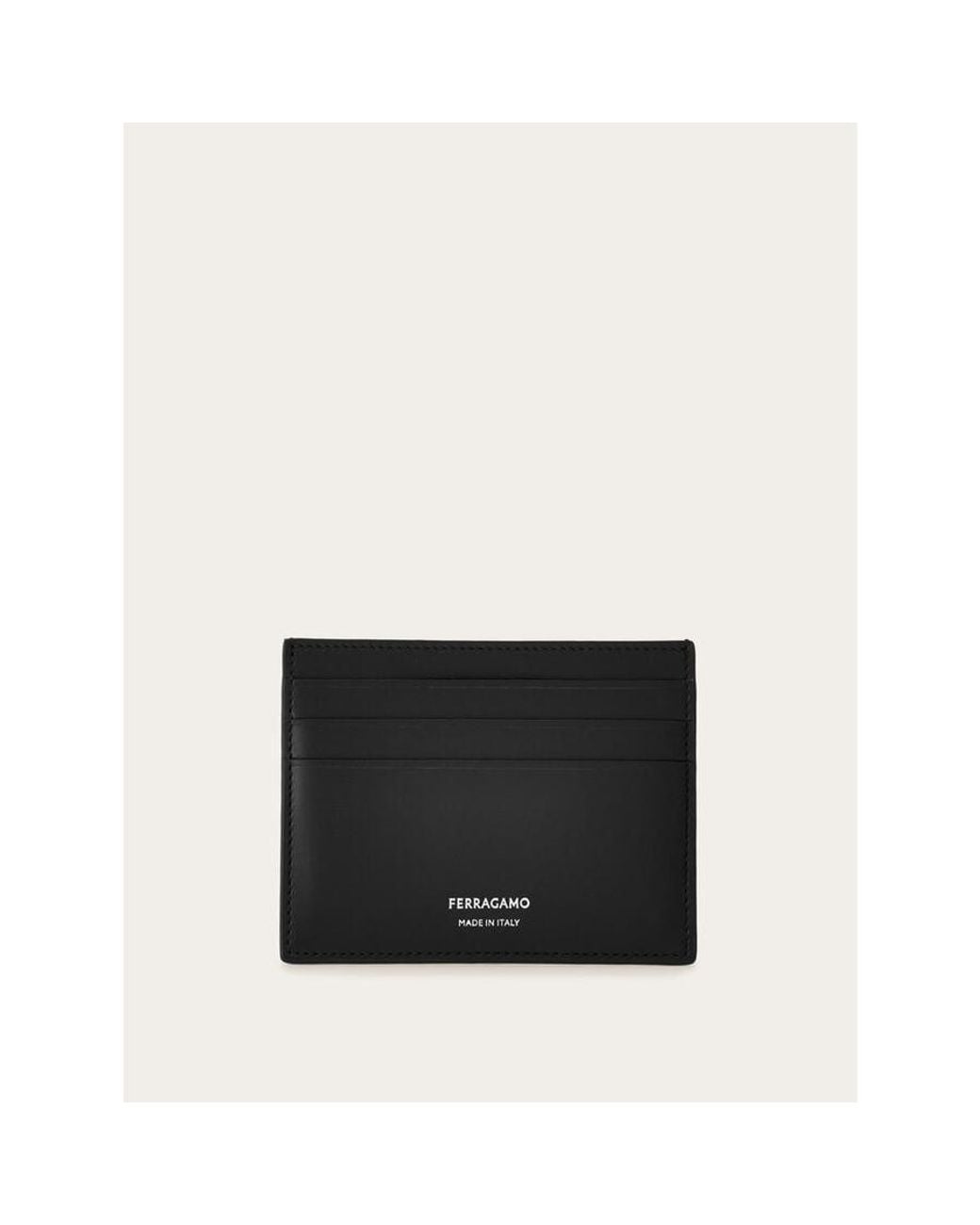 Ferragamo Black Leather Cardholder Accessory for men