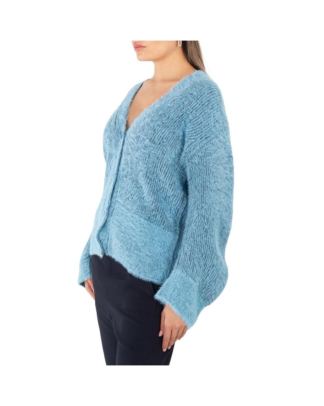 Stella McCartney Blue Ladies Fluffy Knit Cardigan for men