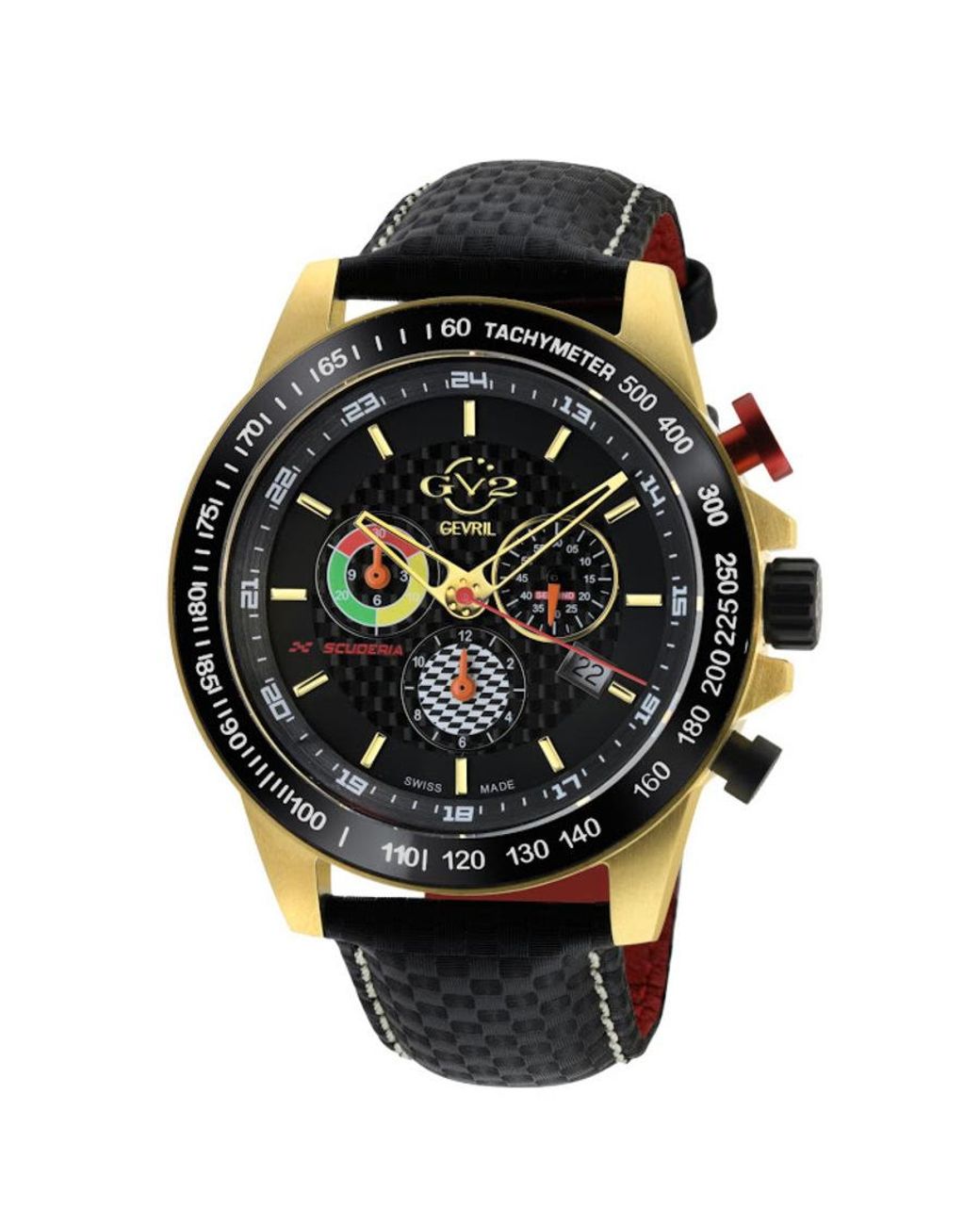 Gevril Scuderia Chronograph Tachymeter Black Dial Watch for Men Lyst