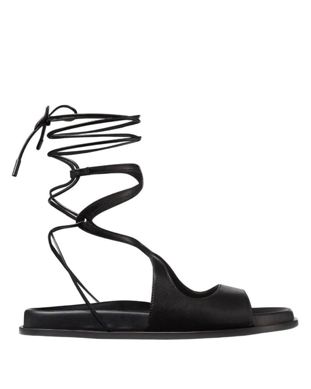 Jimmy Choo Black Azure Nappa Leather Flat Sandals, Brand Size 38.5 Us