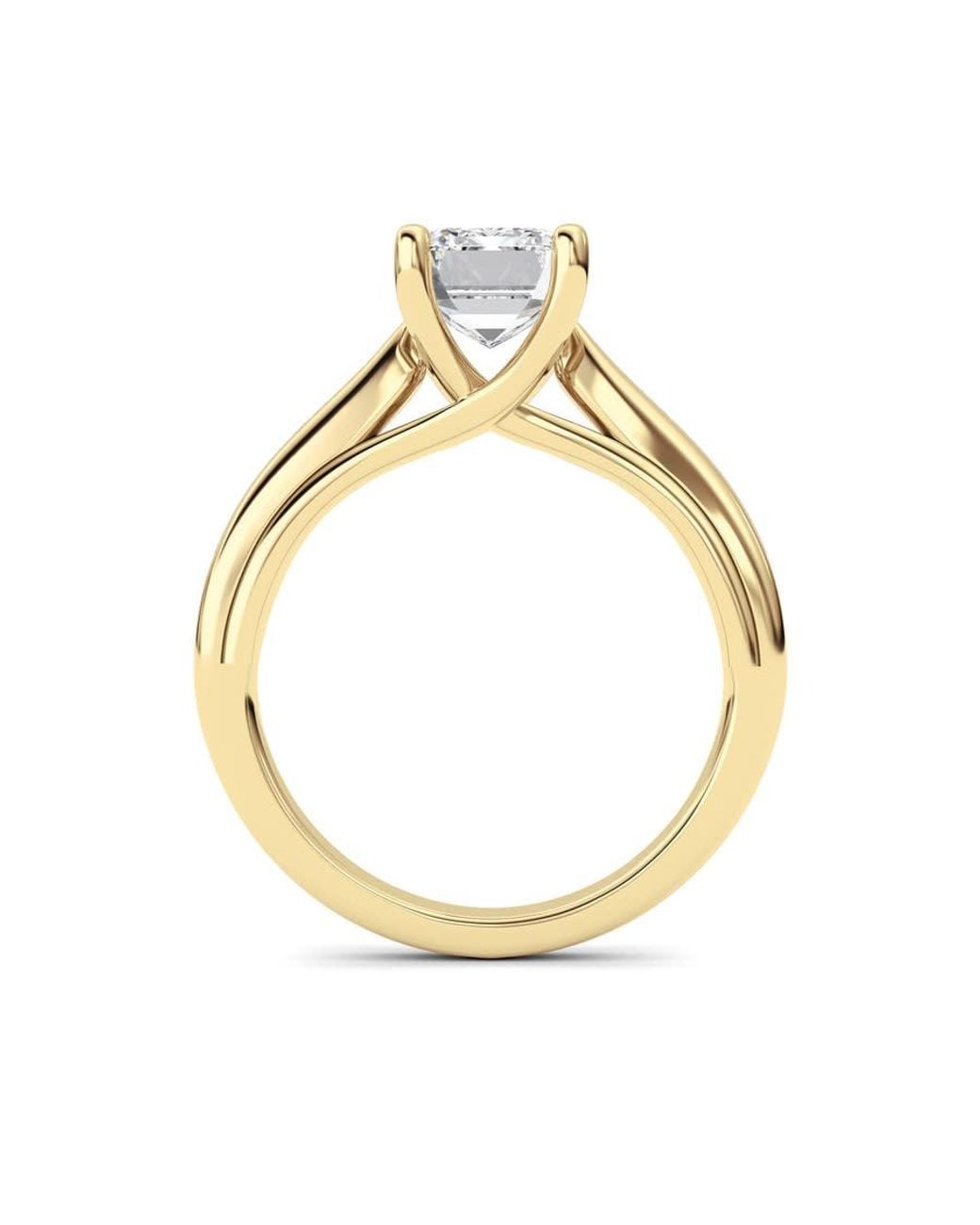 Mure And Co Metallic 2Ctw Emerald Shaped Lab Grown Diamond (F/Vs) Cathedral Shank Engagement Ring for men