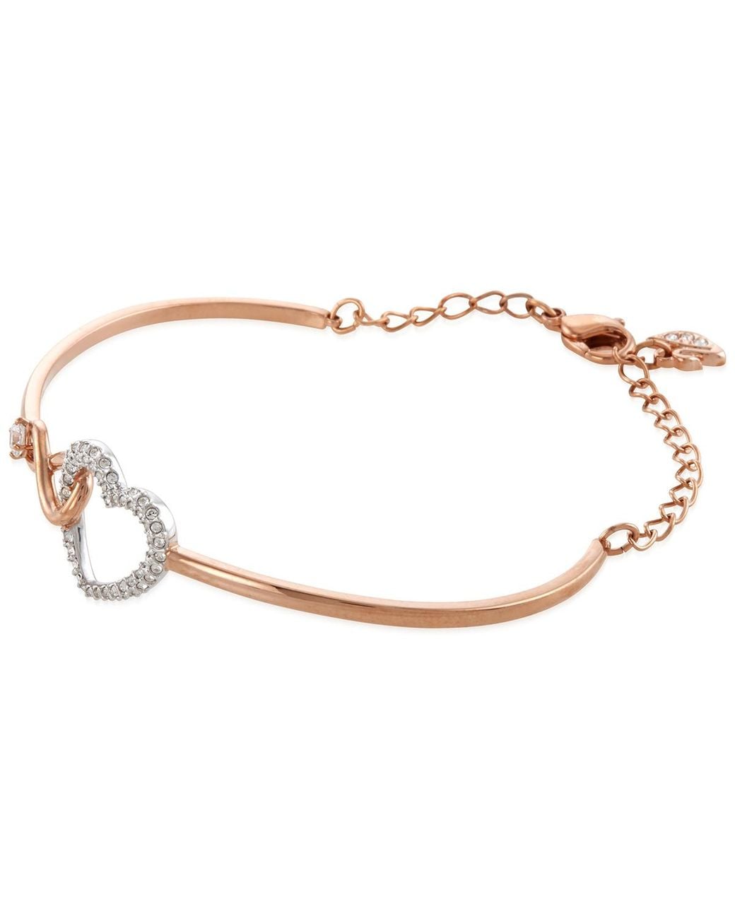 Swarovski Metallic Mixed Metal Finish Infinity Heart Adjustable Bangle for men