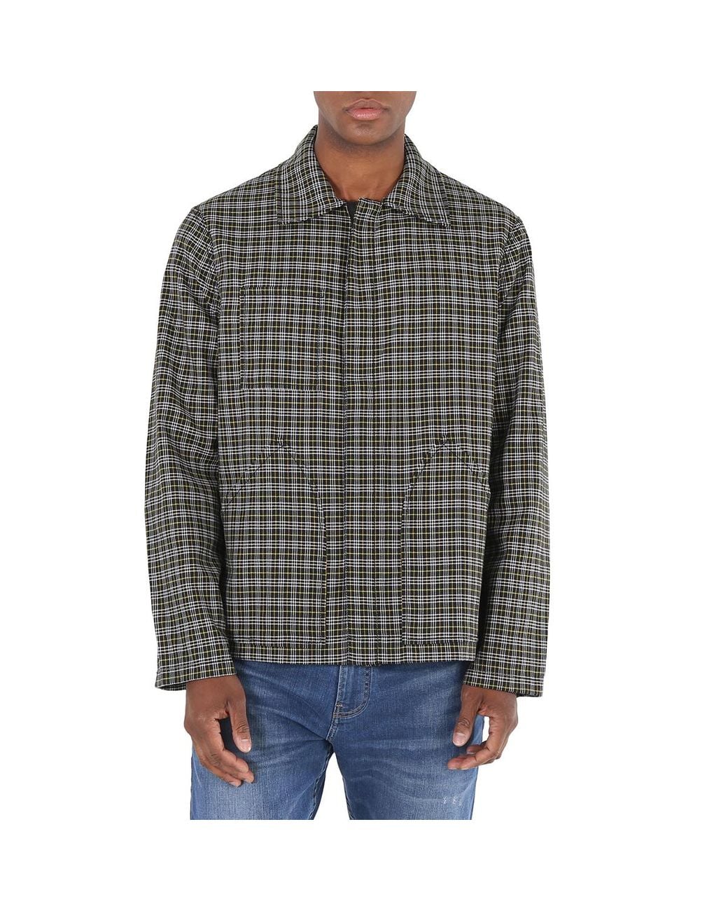 Roberto Cavalli Gray Zebra And Check Print Reversible Jacket, Brand Size 52 Us for men