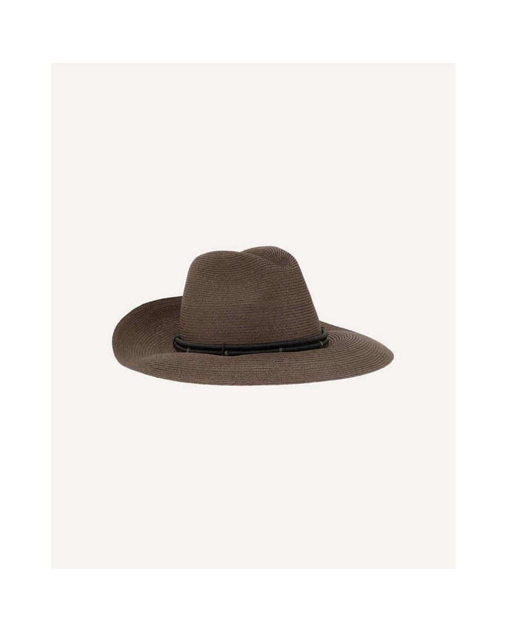 Brunello Cucinelli Brown Woven Straw Hat, Size Small for men