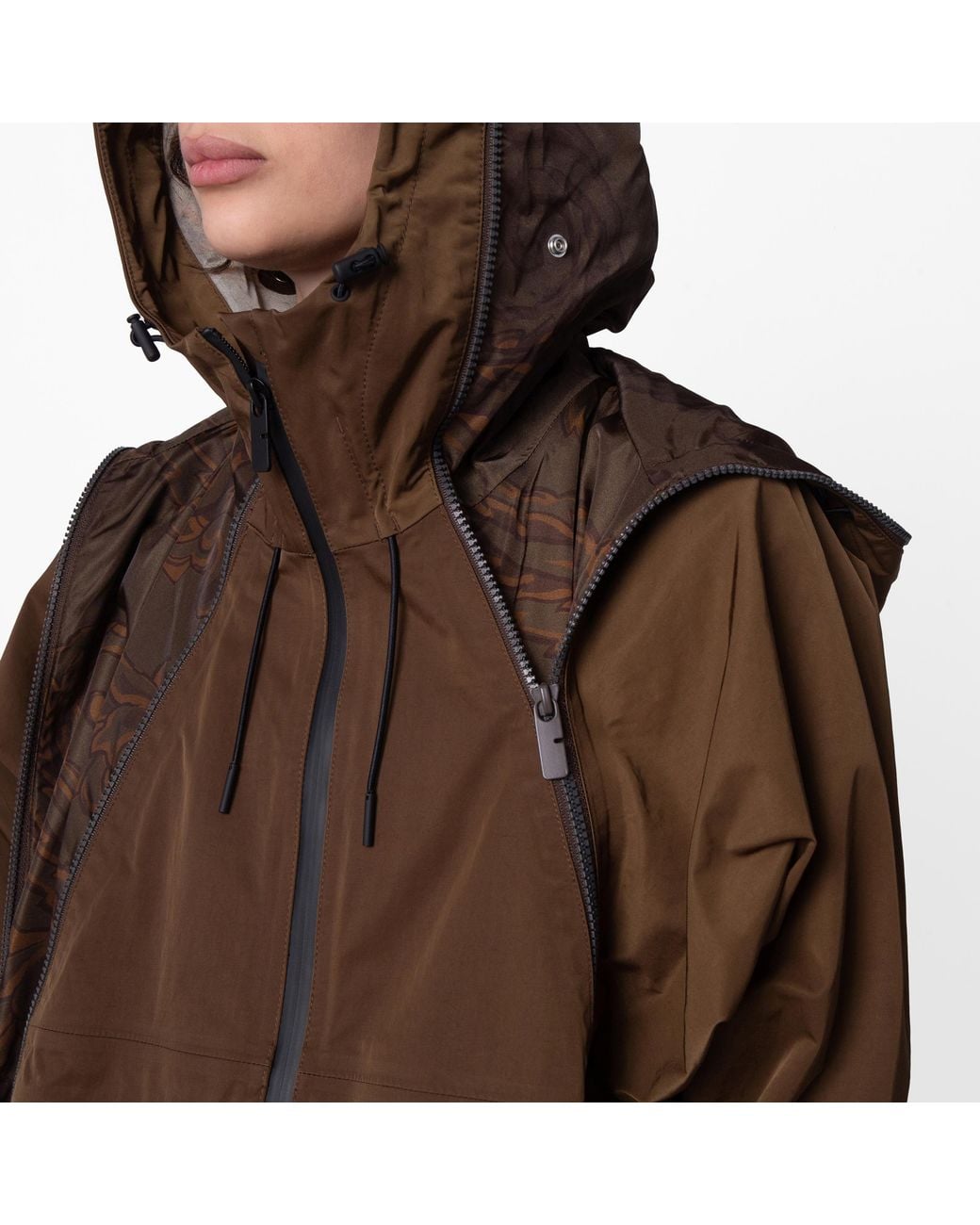 Burberry Brown Nylon Cotton Hooded Parka for men