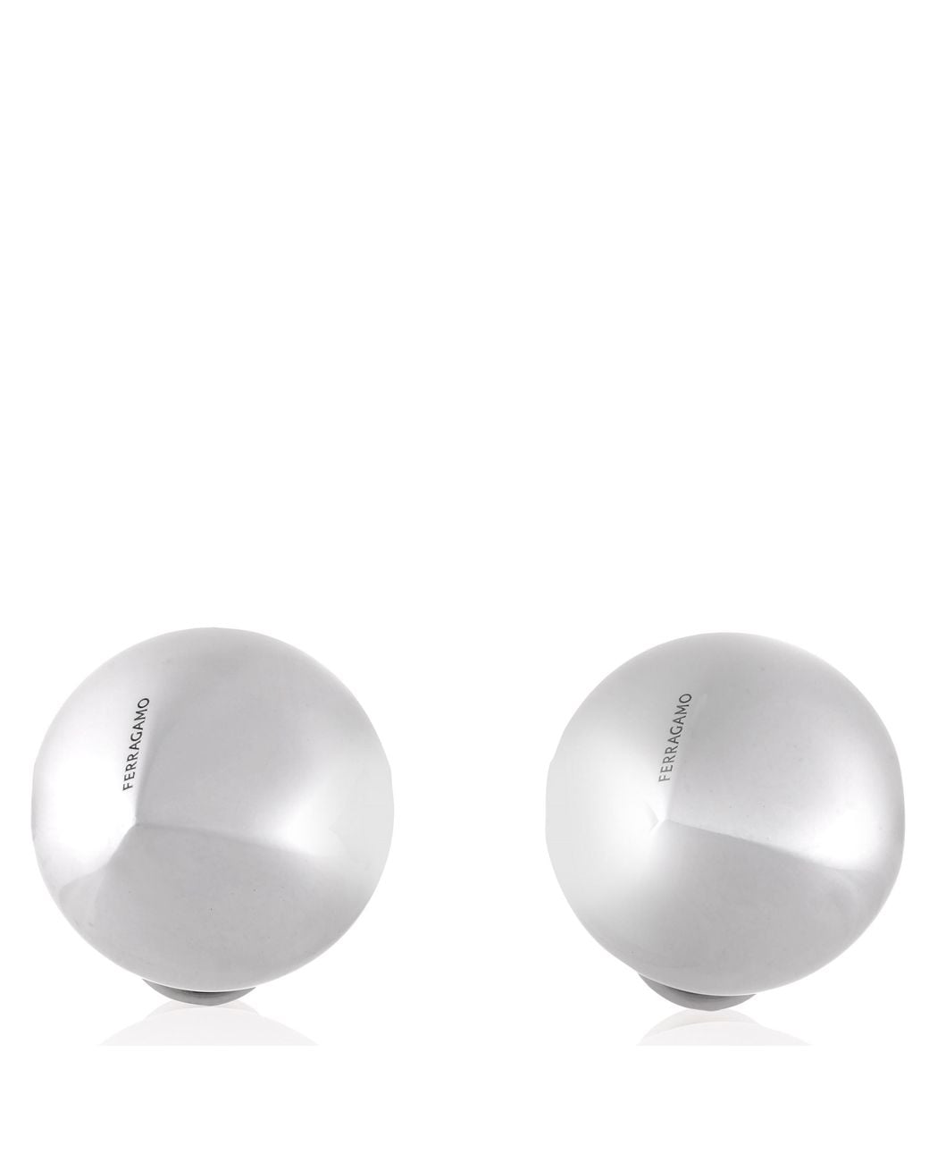 Ferragamo White Sculptural Stud Earrings for men