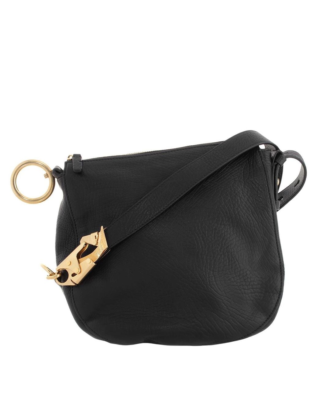 Burberry Black Small Knight Leather Shoulder Bag