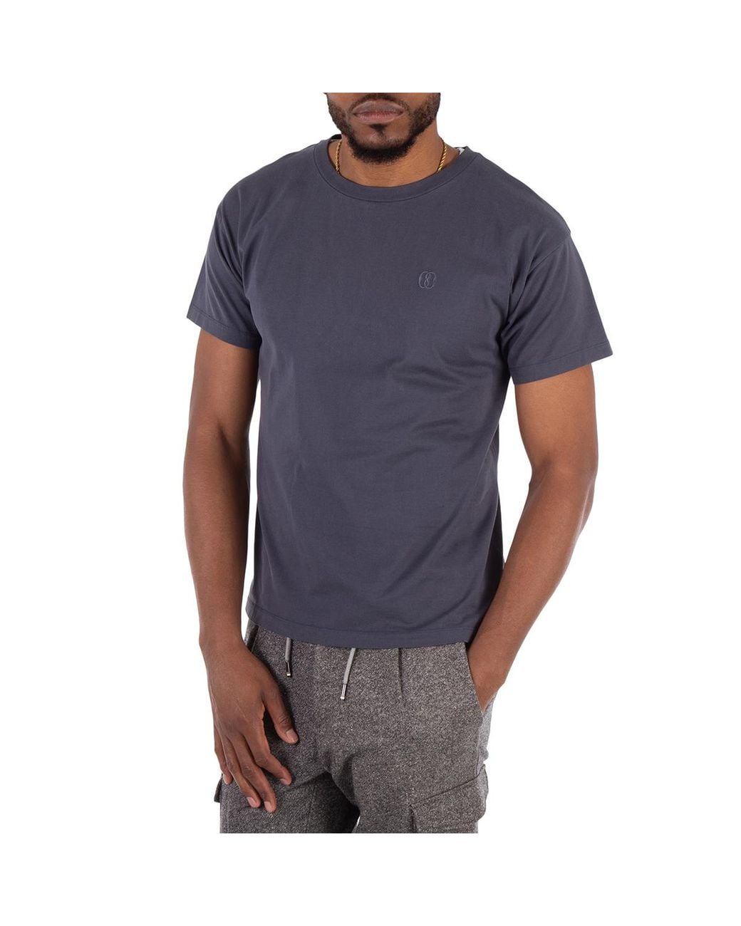 Bally Blue Organic Cotton Pique Logo T-Shirt for men