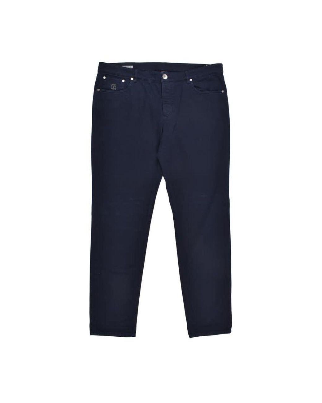 Brunello Cucinelli Blue Dark Five-Pocket Trousers, Brand Size 54 (Us for men