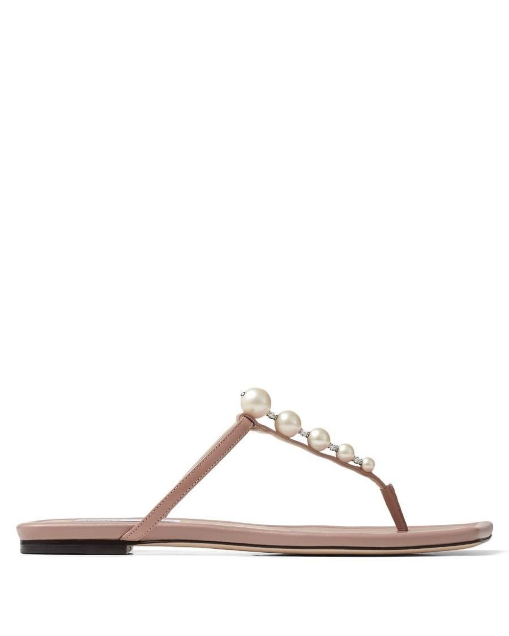 Jimmy Choo Brown Alaina Embellished Faux Pearl Sandals, Brand Size 35.5 Us