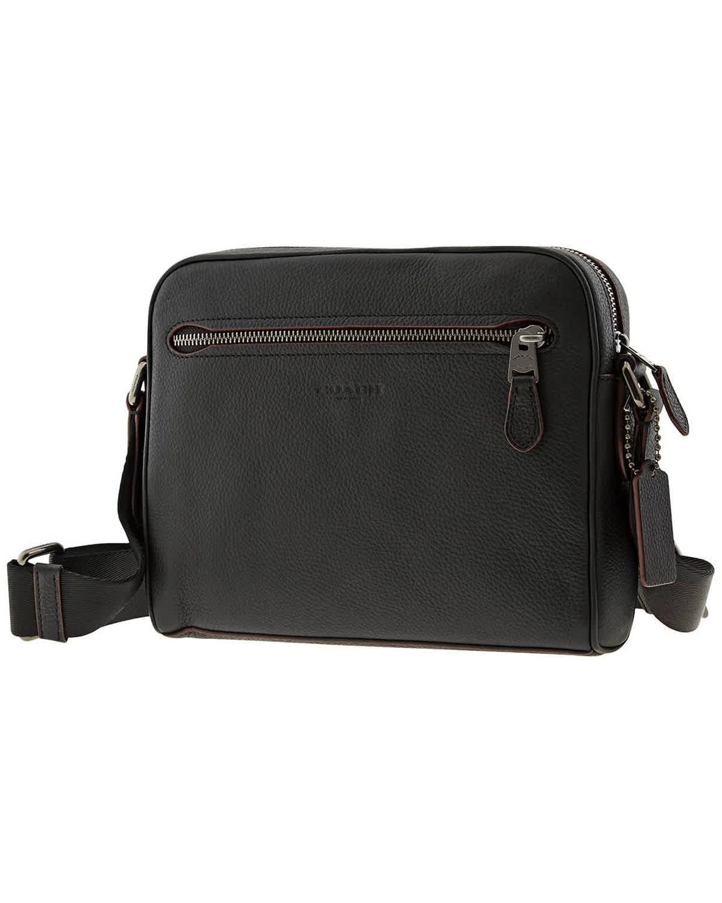 COACH Black Pebbled Leather Metropolitan Soft Camera Bag for Men Lyst