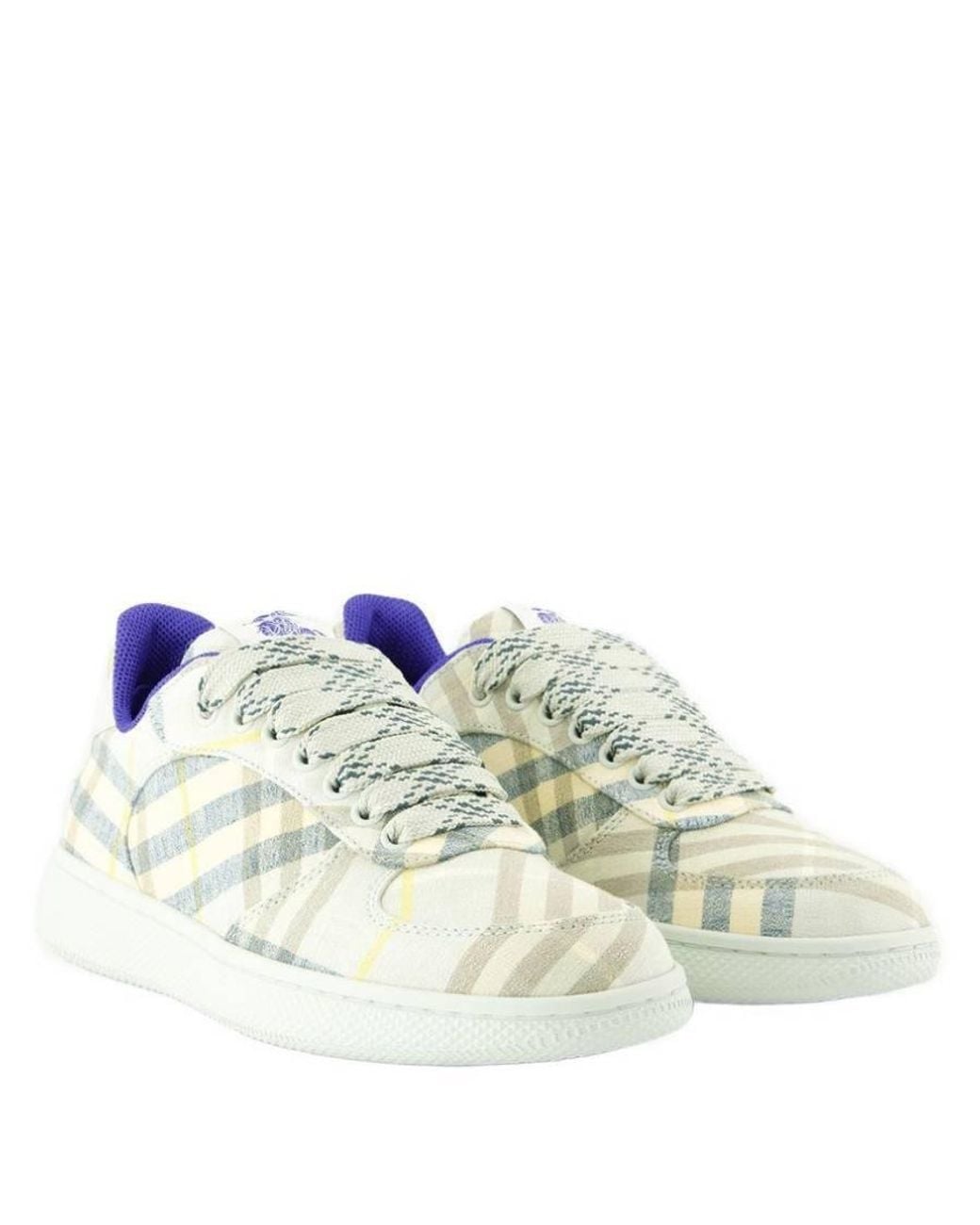 Burberry Blue Terrace Check Low-Top Sneakers, Brand Size 36 Us for men