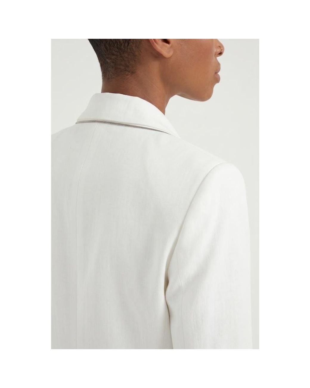 Brunello Cucinelli White Natural Linen Blend Tailored Blazer, Brand Size 40 (Us for men