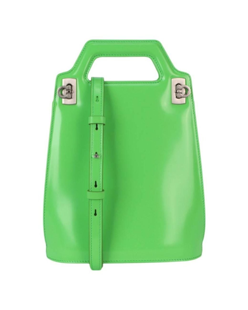 Ferragamo Green Micro Wanda Patent Leather Shoulder Bag