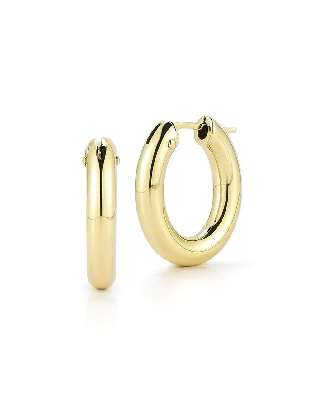 Roberto Coin Metallic 18k Yellow Gold Coin Classics Collection Hoop Earrings for men