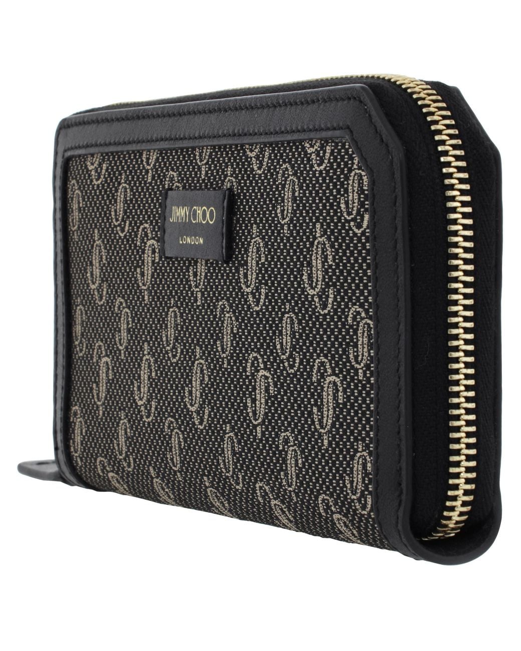 Jimmy Choo Black Carnaby/S Logo Jacquard Long Wallet for men