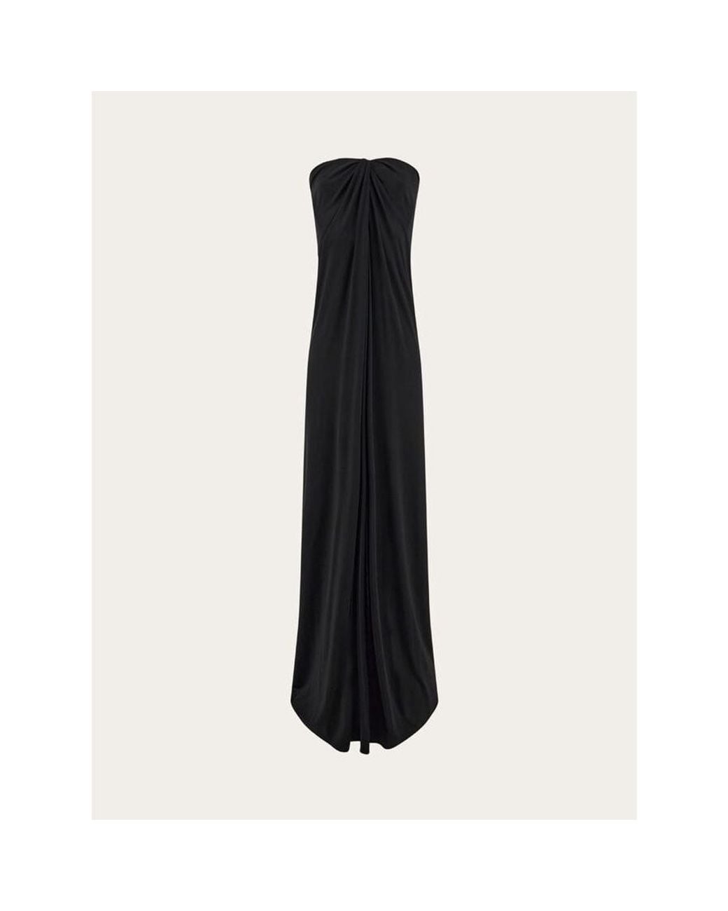 Ferragamo Black Draped Strapless Dress, Brand Size 44 (Us