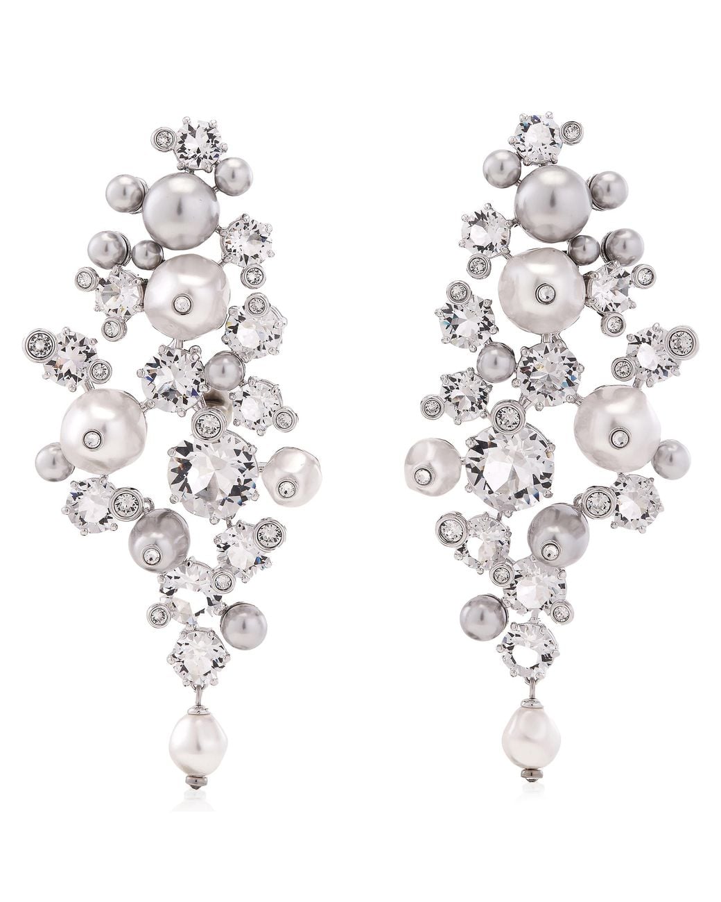 Swarovski Metallic Constella Crystal Pearl Clip Earrings for men