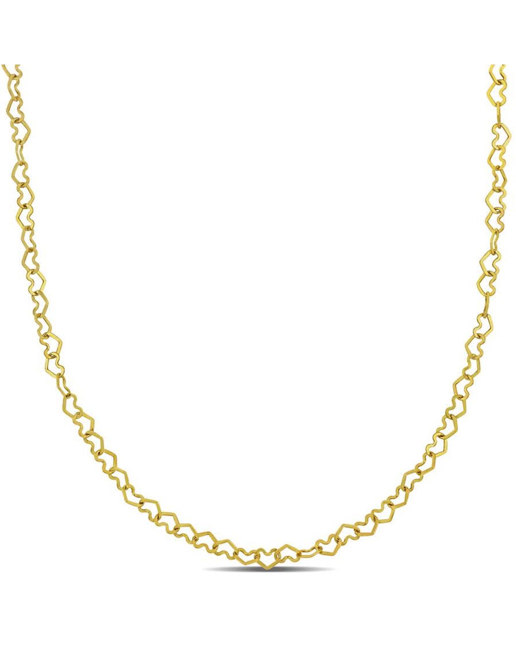 Amour Metallic 3Mm Heart Link Necklace