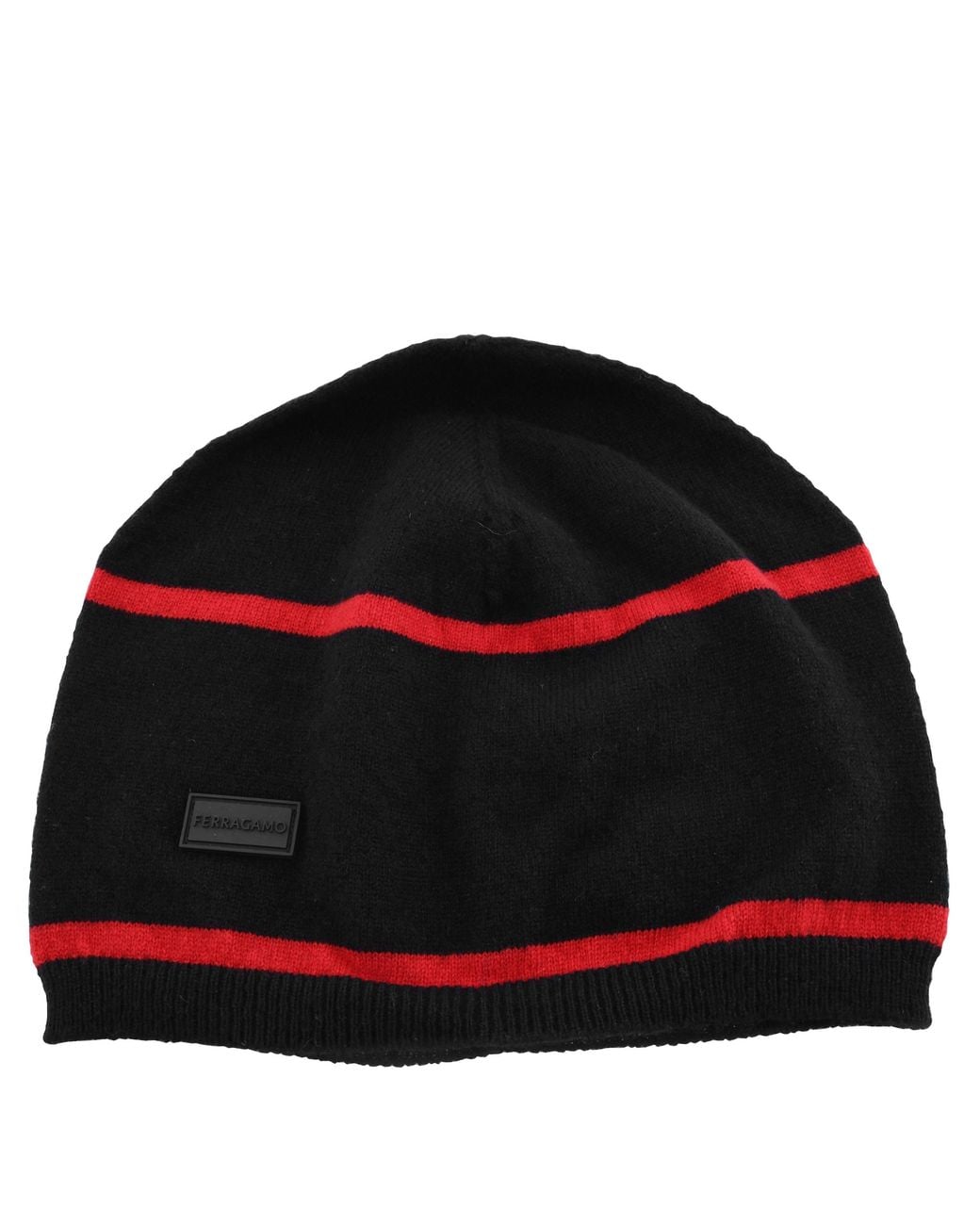 Ferragamo Blue Striped Cashmere-Blend Beanie