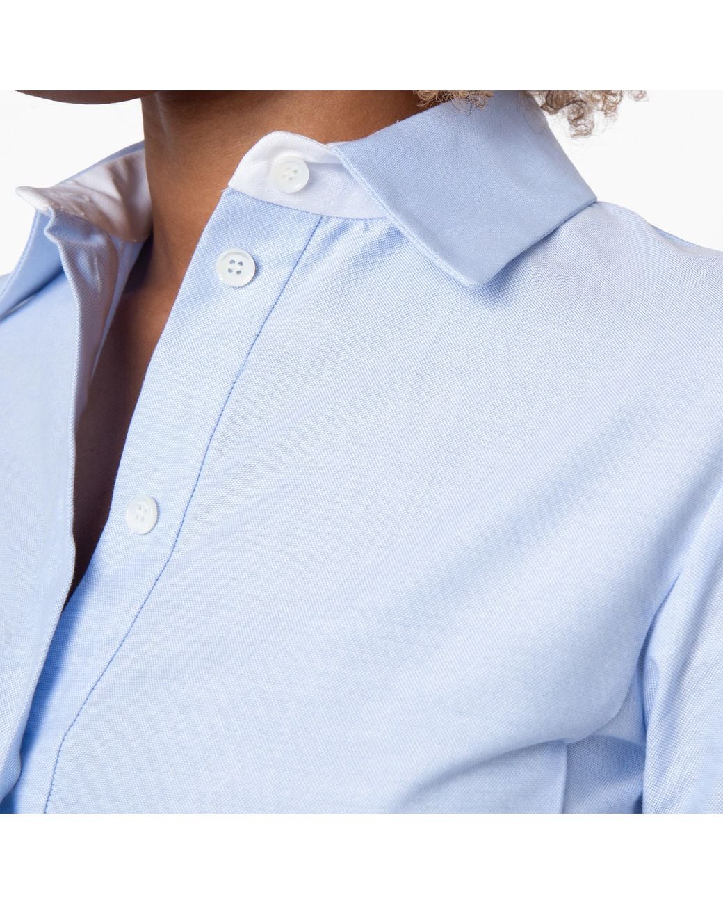 Bally Blue Casual Belted Cotton Shirt Dress
