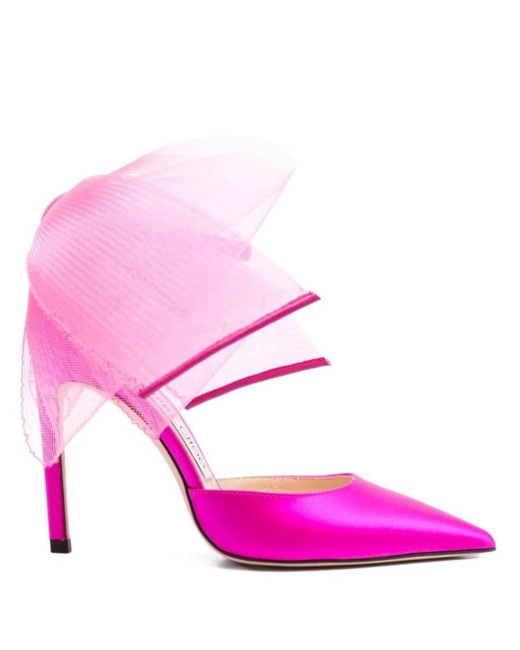 Jimmy Choo Pink Averly 100 Bow-Trimmed Pumps, Brand Size 39.5 Us