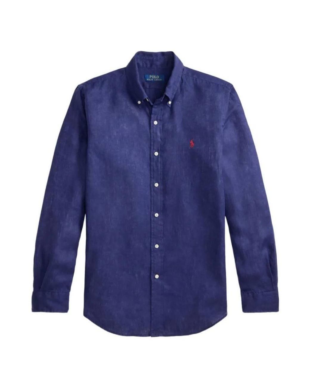 Polo Ralph Lauren Blue Custom Fit Linen Shirt for men