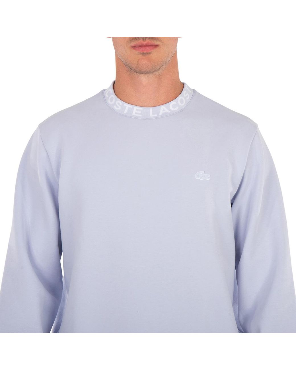 Lacoste Blue Crewneck Logo Embroidered Sweatshirt, Brand Size 4 for men