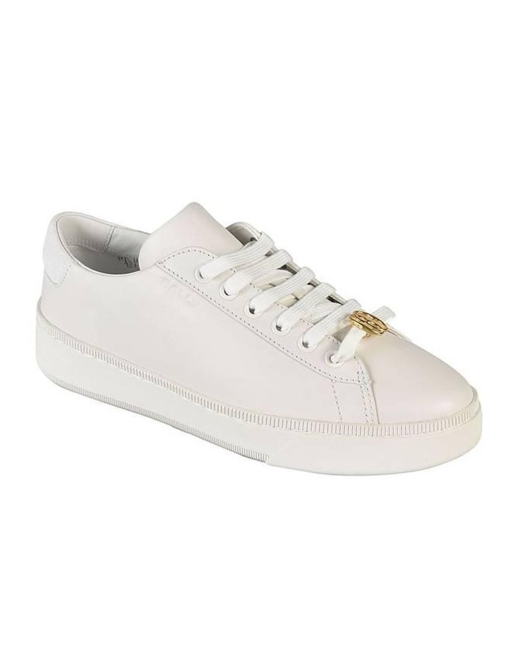 Bally White Ladies Raise Lace-Up Leather Sneakers, Brand Size 38 Us for men